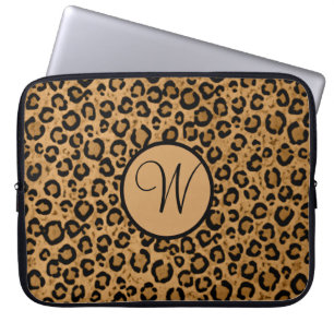 Leopard Laptop Sleeve With Initial