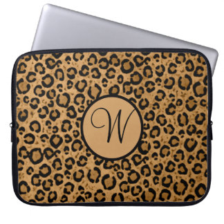 Leopard Laptop Sleeve With Initial