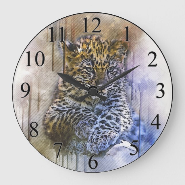 Leopard Large Clock (Front)