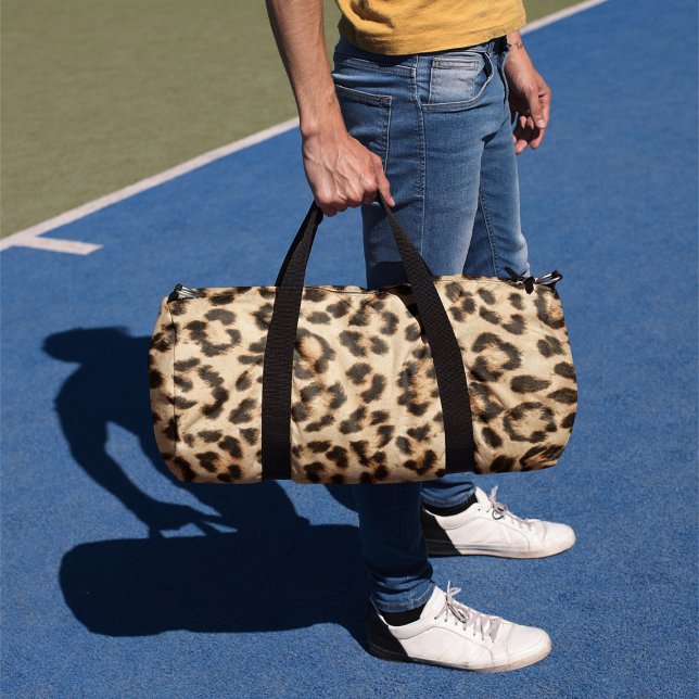 Leopard Leather Print Pattern Monogram Duffle Bag (Creator Uploaded)