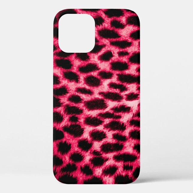 Leopard Leather: Red-Black Texture. Case-Mate iPhone Case (Back)