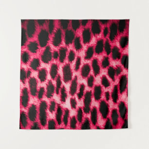 Leopard Leather: Red-Black Texture. Tapestry