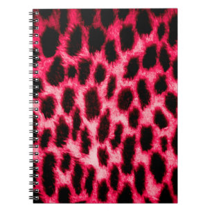 Leopard leather texture with black and red colours notebook