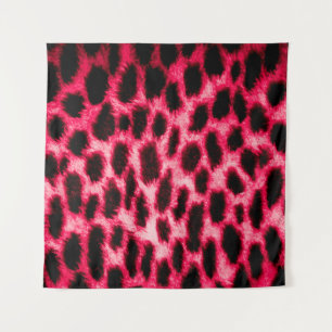 Leopard leather texture with black and red colours tapestry