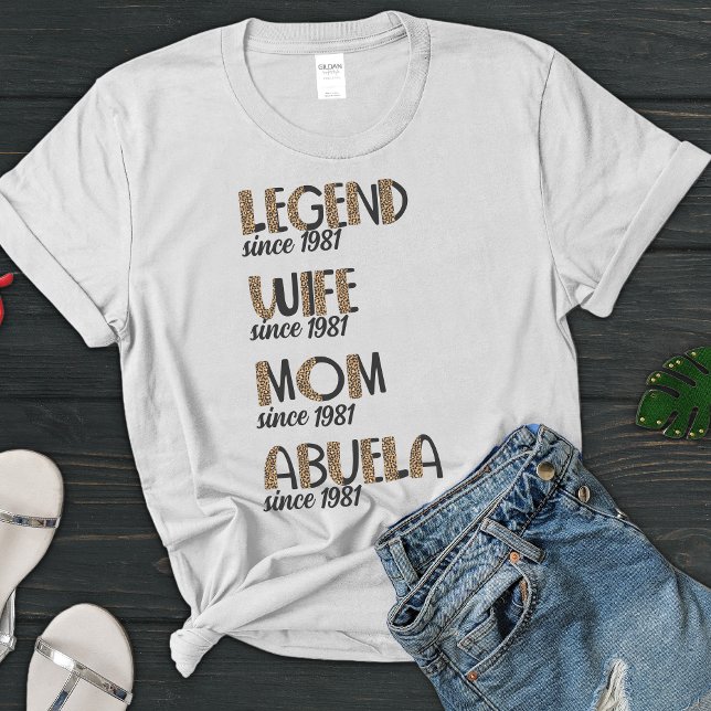 Leopard Legend Wife Mum Abuela Pattern Mother Gift T-Shirt (Creator Uploaded)
