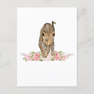 Leopard, Leopard Rose, Leopard Flower Postcard
