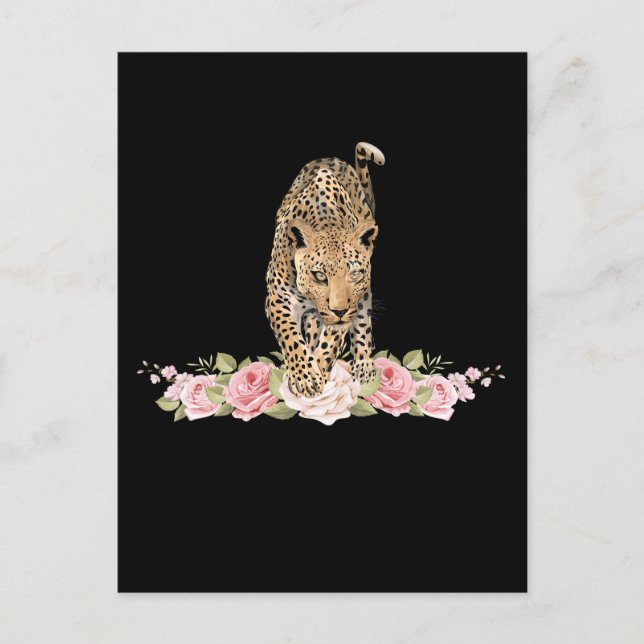Leopard, Leopard Rose, Leopard Flower Postcard (Front)