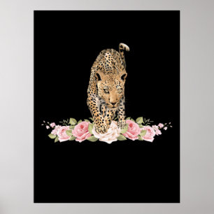 Leopard, Leopard Rose, Leopard Flower Poster