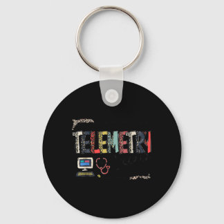 Leopard Lettering Telemetry Crew Cardiac Telemetry Key Ring
