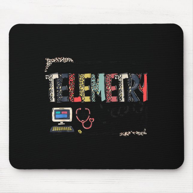 Leopard Lettering Telemetry Crew Cardiac Telemetry Mouse Pad (Front)
