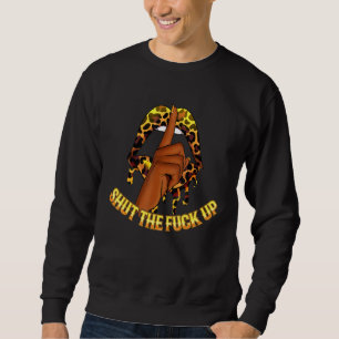 Leopard Lips Afro Diva Strong Black Melanin Woman  Sweatshirt