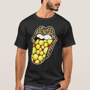 Leopard Lips Tennis Tongue Sticking Out T-Shirt