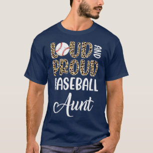 Leopard Loud Proud American Baseball Aunt Family T-Shirt