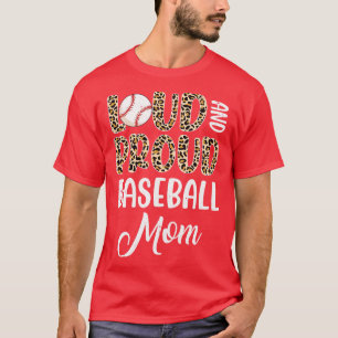 Leopard Loud Proud American Baseball Mum Family T-Shirt