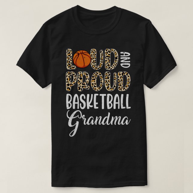 Leopard Loud Proud American Basketball Grandma Fam T-Shirt (Design Front)