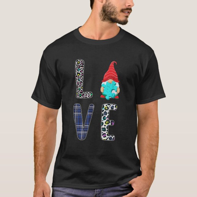 Leopard Love Cute Gnome Puzzle Autism Awareness Ch T-Shirt (Front)