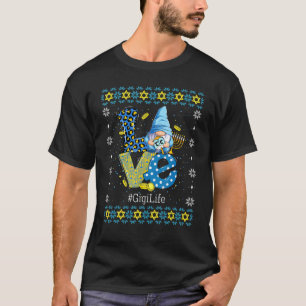 Leopard Love Gnome Menorah Dreidel Gigi Life Hanuk T-Shirt