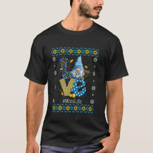 Leopard Love Gnome Menorah Dreidel Mimi Life Hanuk T-Shirt