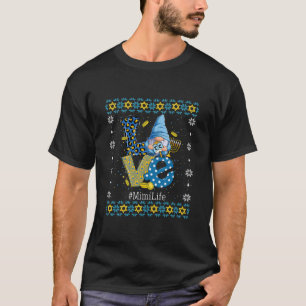 Leopard LOVE Gnome Menorah Dreidel Mimi Life Hanuk T-Shirt