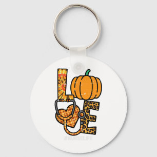 Leopard Love Nurse Life Thanksgiving Scrub Top Fal Key Ring