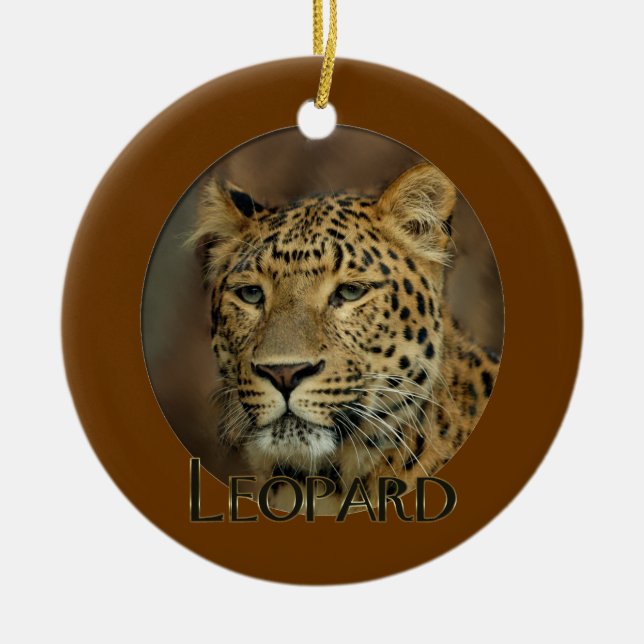 Leopard Lovers Art Ceramic Ornament (Front)