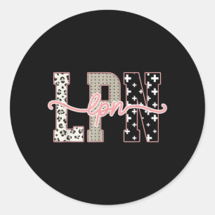 Leopard Lpn Er Nurses Day Nursing Student Gift Classic Round Sticker