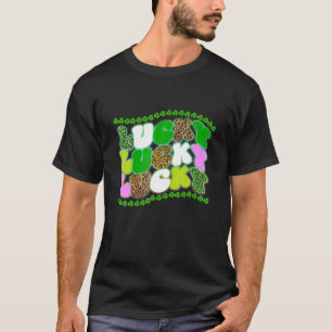 Leopard Lucky St Patricks Day, Shamrock Clover For T-Shirt