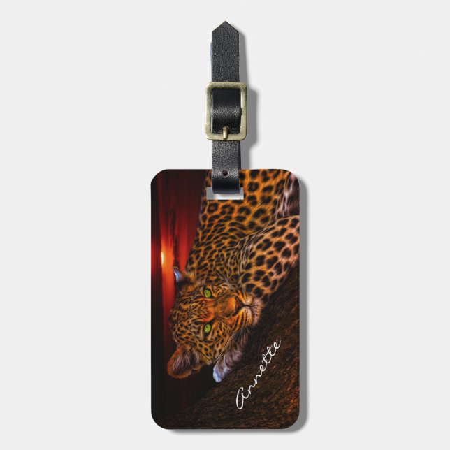 Leopard Luggage Tag (Front Vertical)