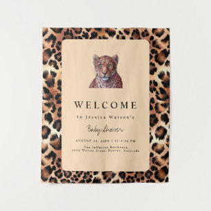 Leopard Luxury Lion Tiger Wool Pattern Baby Shower Tapestry