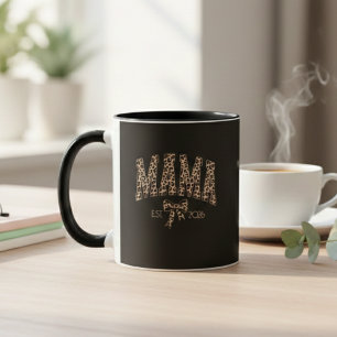 Leopard Mama Varsity Motherhood Statement Art Mug