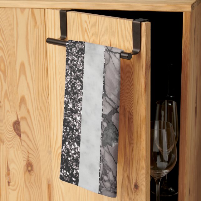 Leopard Marble Glitter Stripes Glam 1 Tea Towel (Thirds Fold)