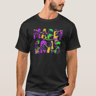 Leopard Mardi Gras With Bead Mask Mardi Gras Carni T-Shirt
