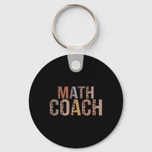 Leopard Math Coach Supplies Fun Back To School Key Ring