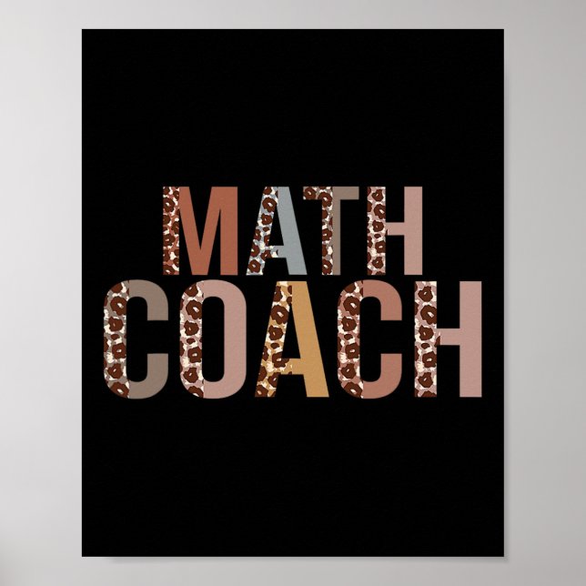 Leopard Math Coach Supplies Fun Back To School  Poster (Front)