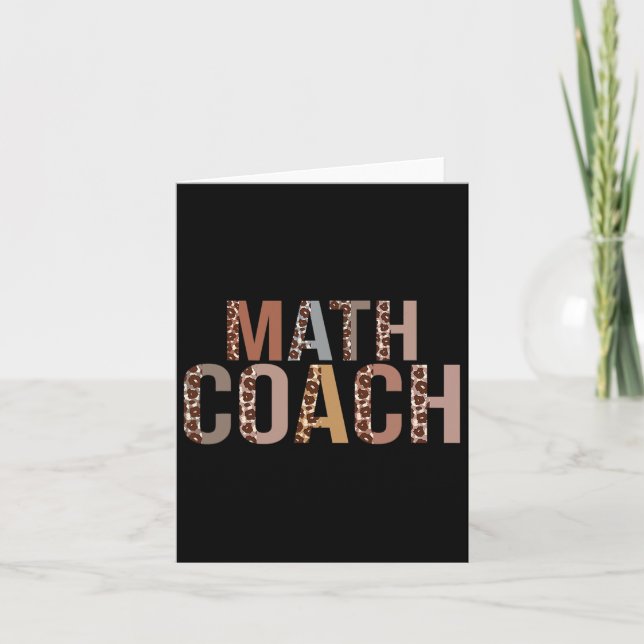 Leopard Math Coach Supplies Fun Ck To School  Card (Front)
