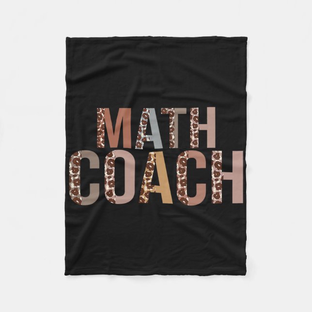 Leopard Math Coach Supplies Fun Ck To School  Fleece Blanket (Front)