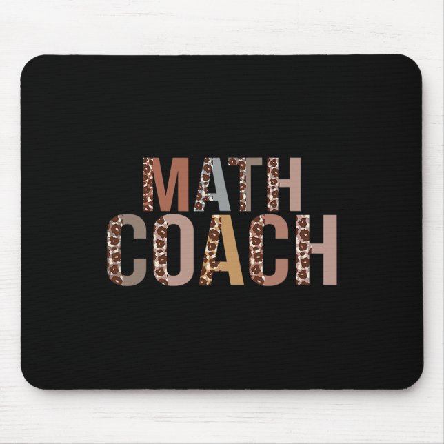 Leopard Math Coach Supplies Fun Ck To School  Mouse Pad (Front)