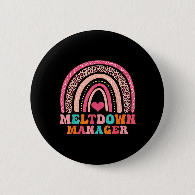 Leopard Meltdown Manager Paraprofessional Back To 6 Cm Round Badge (Front)