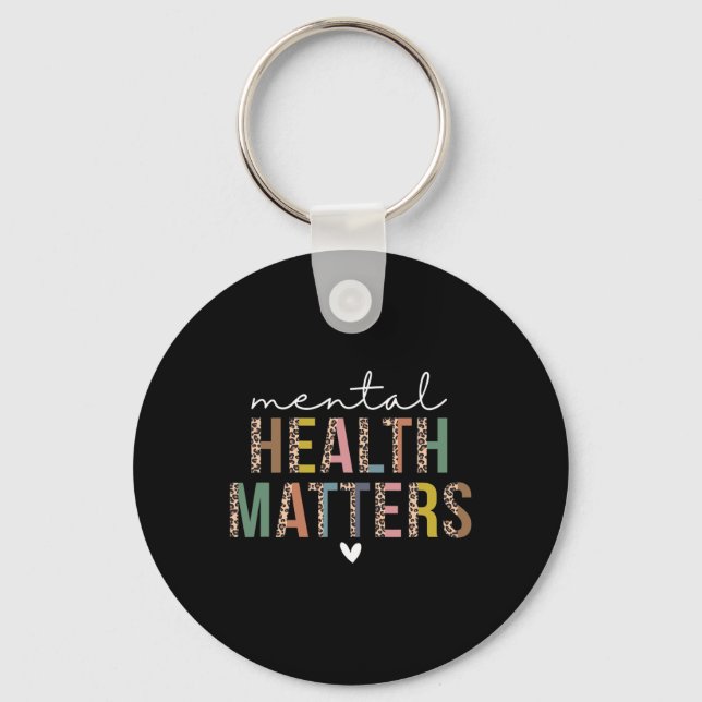 Leopard Mental Health Problems Human Brain Illness Key Ring (Front)