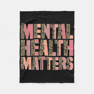 Leopard Mental Health S Awareness Month Fleece Blanket