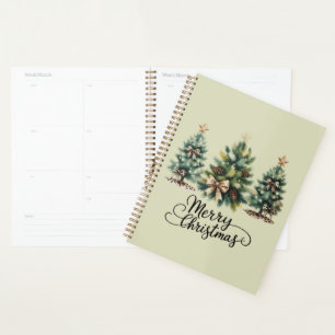 Leopard Merry Christmas Tree Coquette Bow Xmas Planner