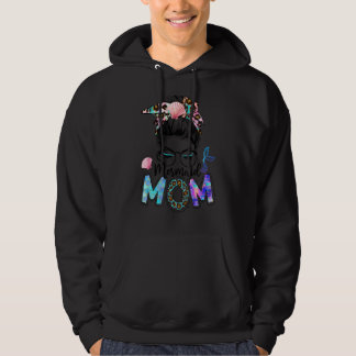 Leopard Messy Bun Mermaid Mum  Mum Mothers Day 202 Hoodie