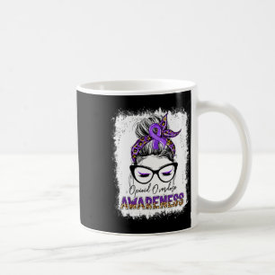 Leopard Messy Bun Opioid Overdose Awareness Purple Coffee Mug