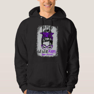 Leopard Messy Hair Bun In May We Wear Purple Lupus Hoodie