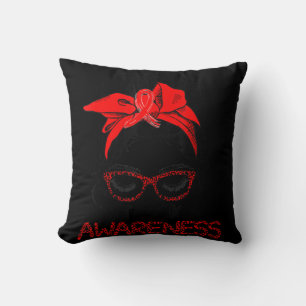 Leopard Messy Hair Bun Stroke Awareness Survivor W Cushion