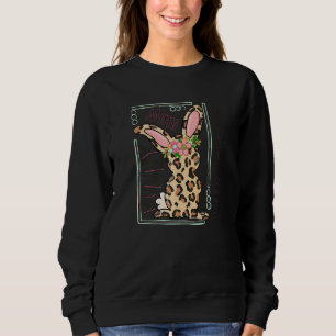 Leopard Mimi Easter Bunny Mimi Life Happy Easter Sweatshirt