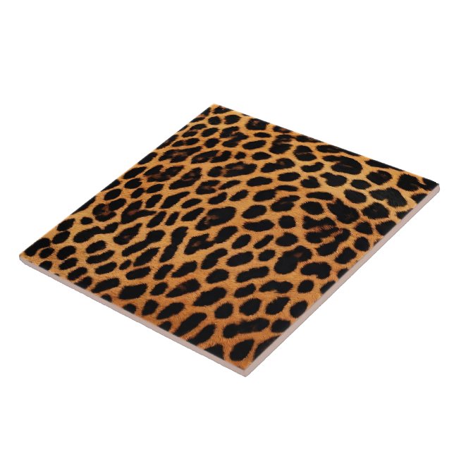 Leopard Modern Cat Animal Print Collection Ceramic Tile (Side)