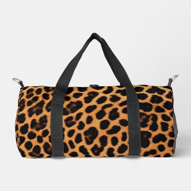 Leopard Modern Cat Animal Print Collection Duffle Bag (Front)