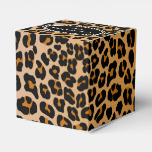 Leopard monogram favour box