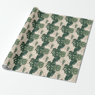 Leopard Monstera: Jungle Print Vintage. Wrapping Paper